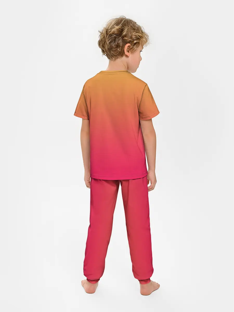 Детская пижама с брюками / сердечко из следов собаки