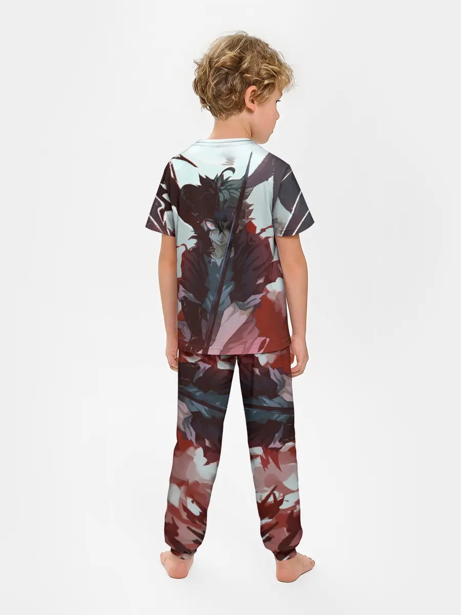 Детская пижама с брюками / Аста в режиме демона черный клевер