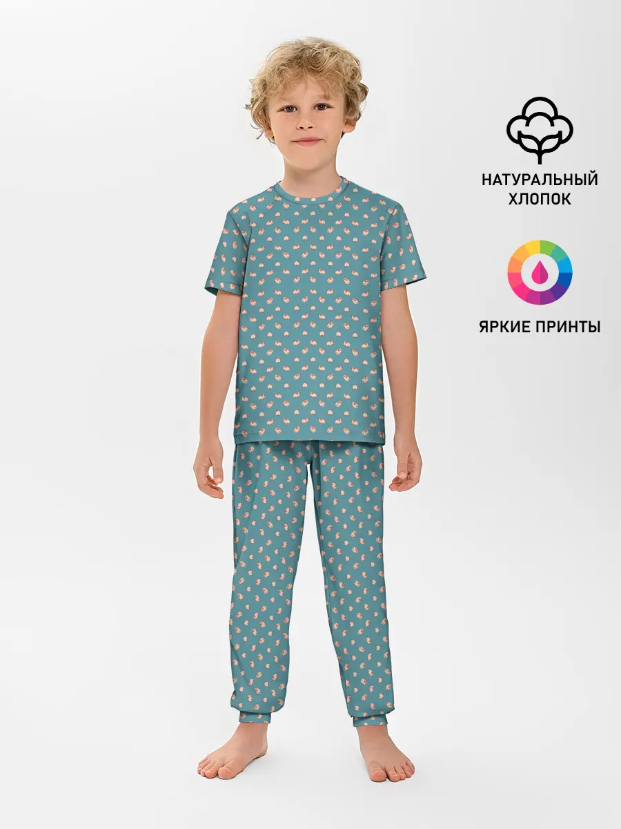 Детская пижама с брюками / Паттерн хомячков