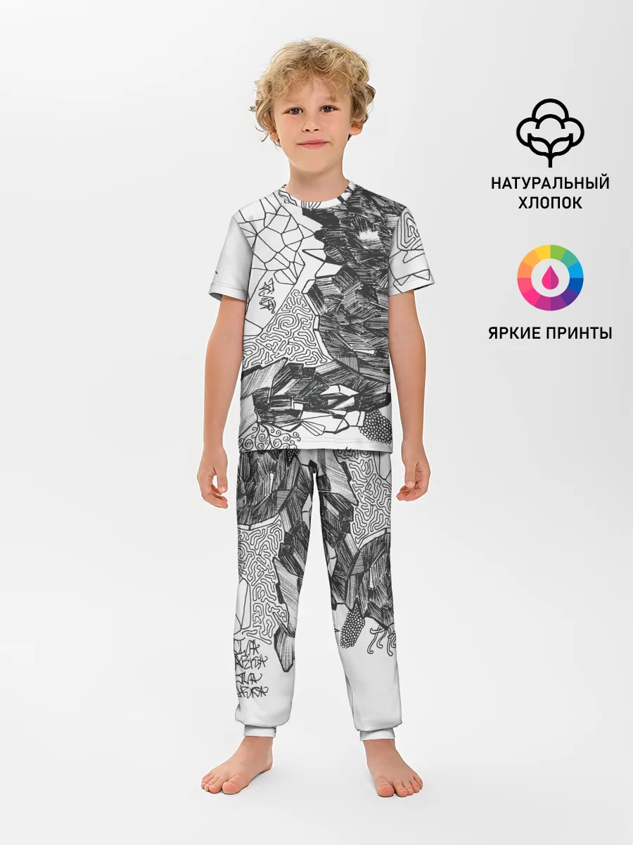Детская пижама с брюками / Структурная мозайка