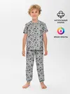 Детская пижама с брюками / Черное кружево цветочное