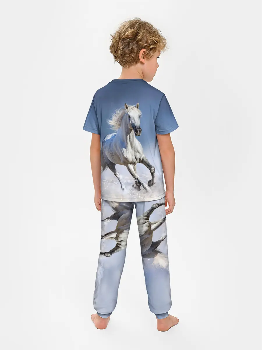Детская пижама с брюками / Белая лошадь