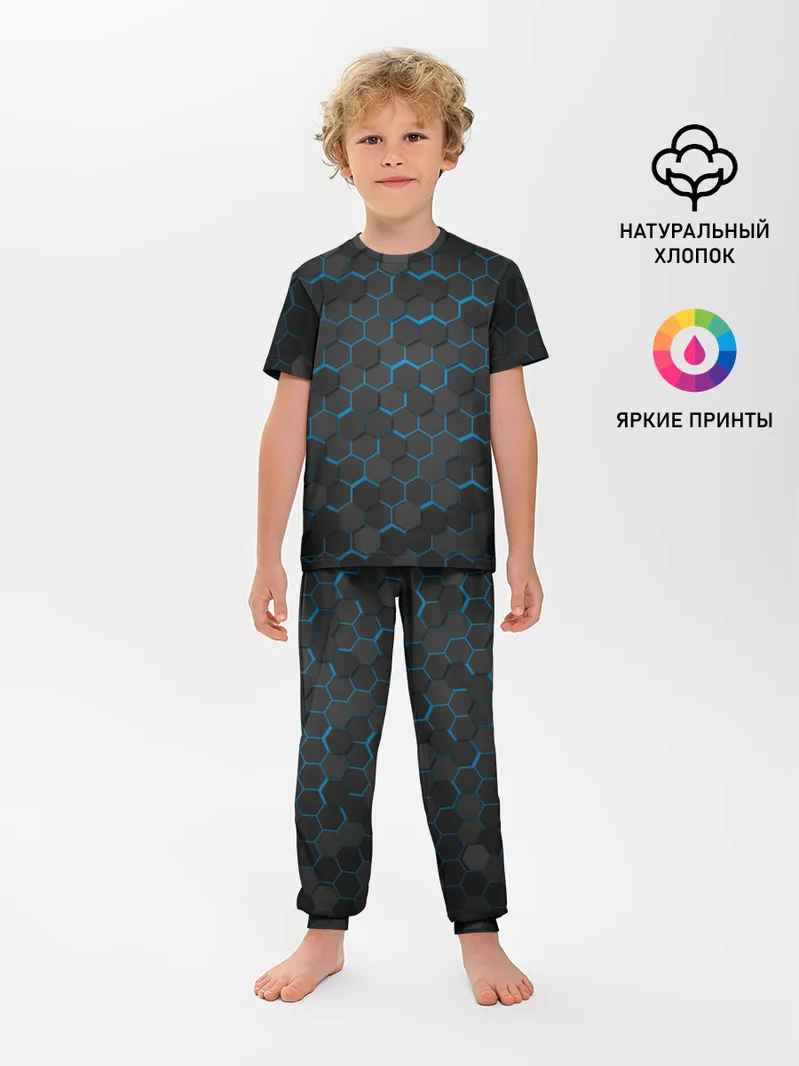 Детская пижама с брюками / OCTAGON голубой