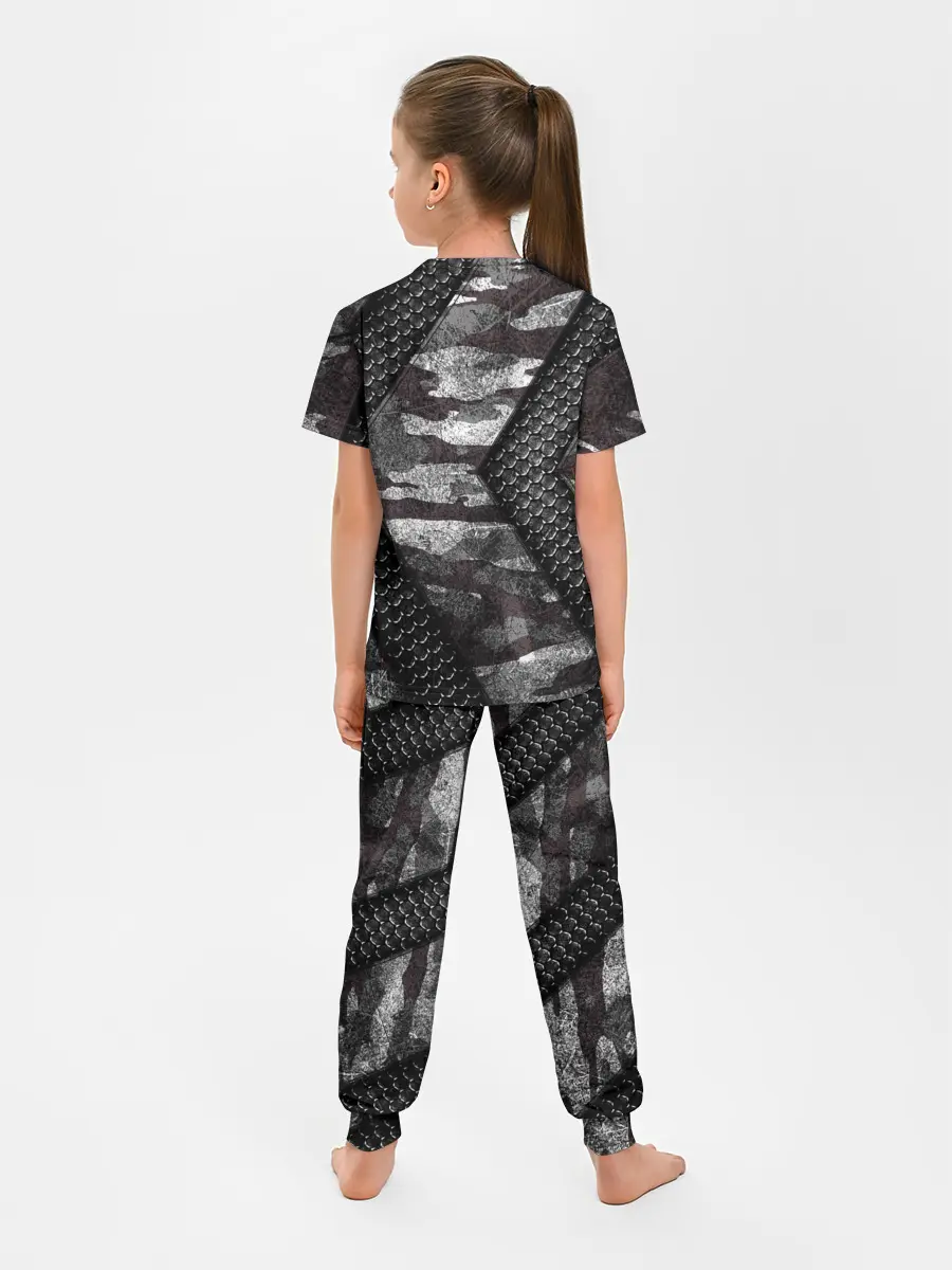 Детская пижама с брюками / Камуфляжная 3D броня