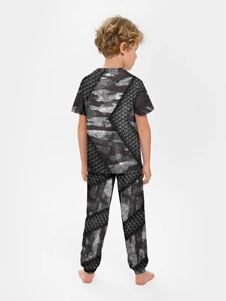 Детская пижама с брюками / Камуфляжная 3D броня