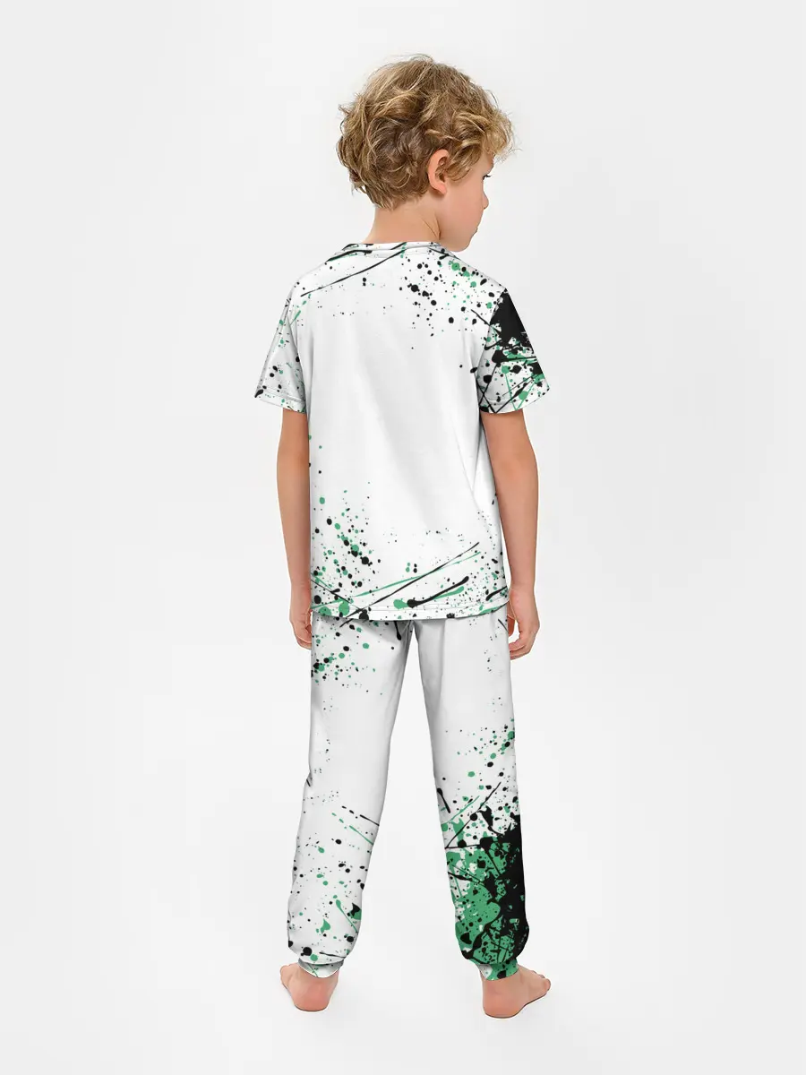 Детская пижама с брюками / Брызги красок Demon Slayer