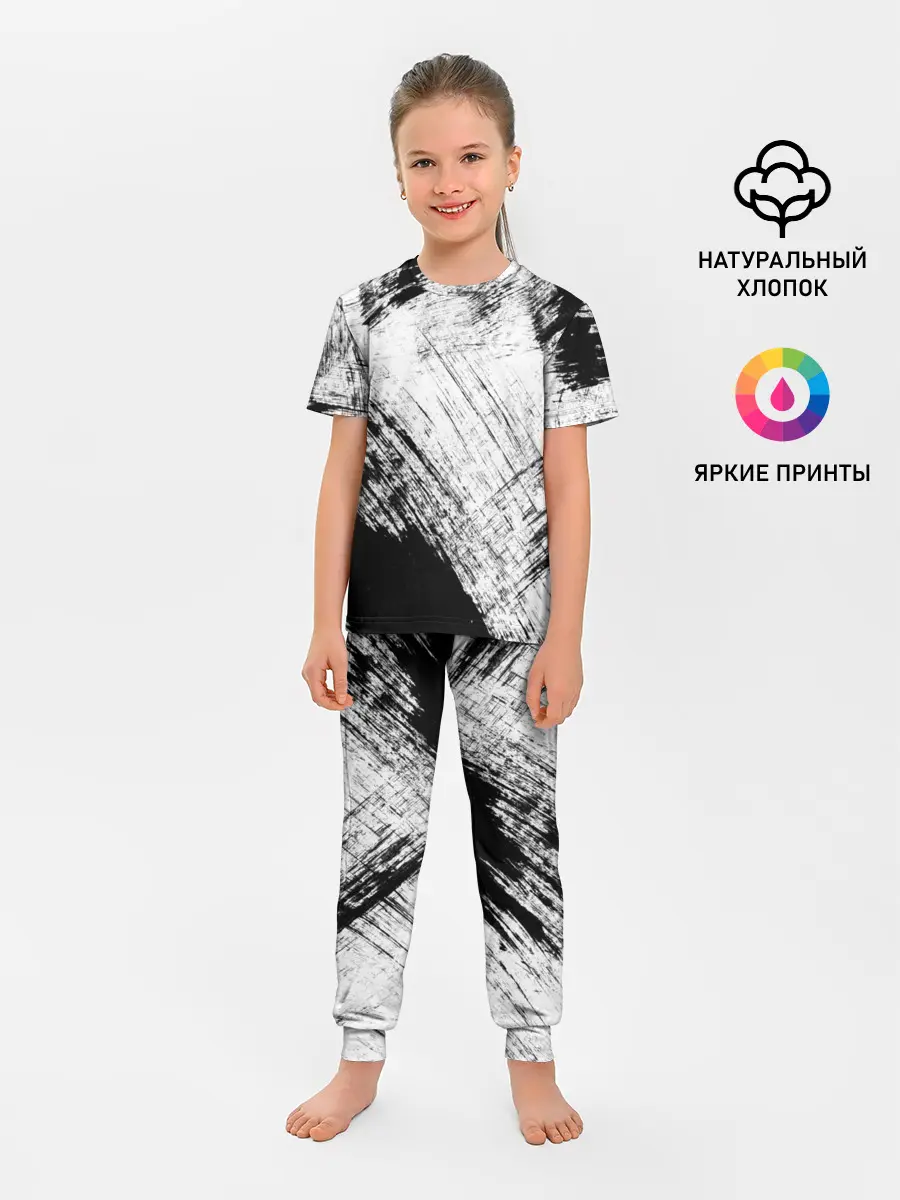 Детская пижама с брюками / Штриховка