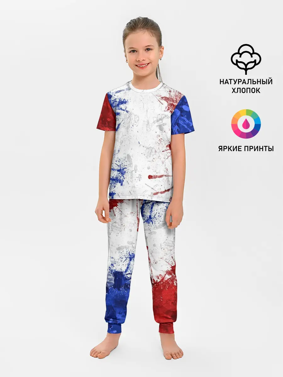 Детская пижама с брюками / BLUE WHITE & RED