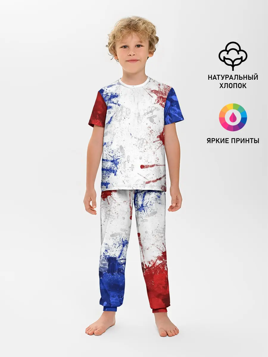 Детская пижама с брюками / BLUE WHITE & RED