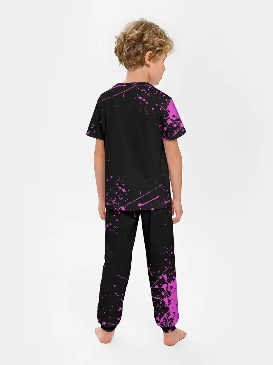 Детская пижама с брюками / Кира джоджо фиолетовые брызги