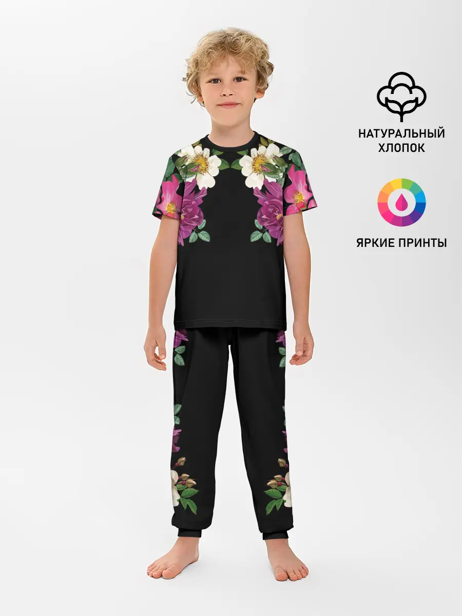 Детская пижама с брюками / Цветы
