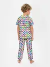 Детская пижама с брюками / Кривая линия и цветы