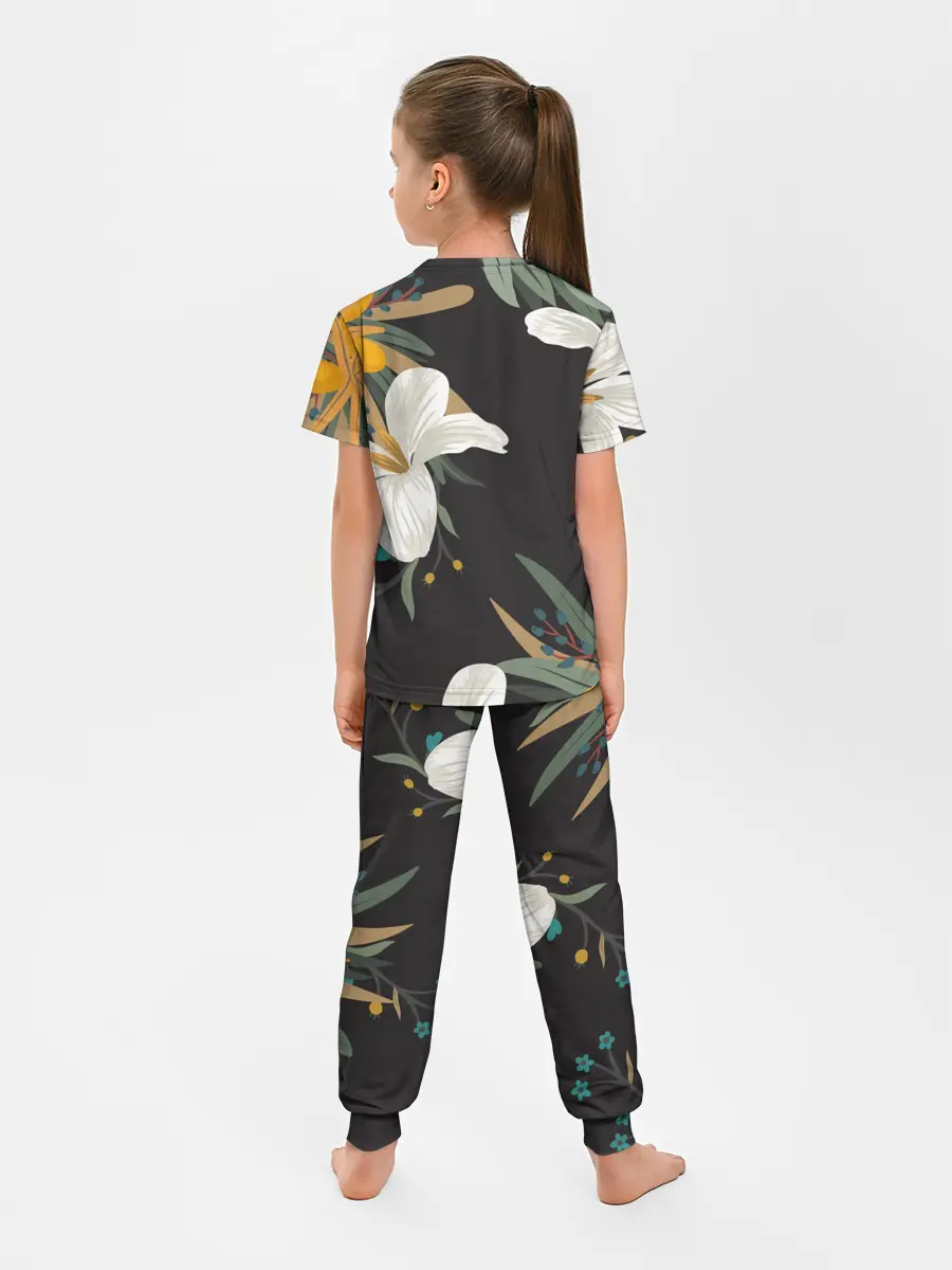Детская пижама с брюками / Цветочный арт