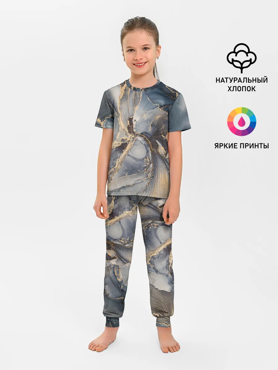 Детская пижама с брюками / Fluid art ink mix