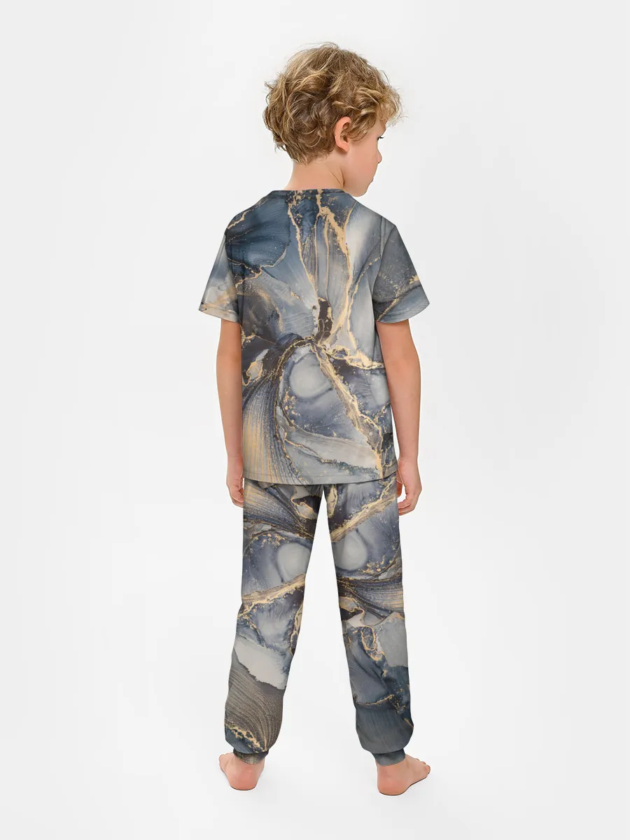 Детская пижама с брюками / Fluid art ink mix