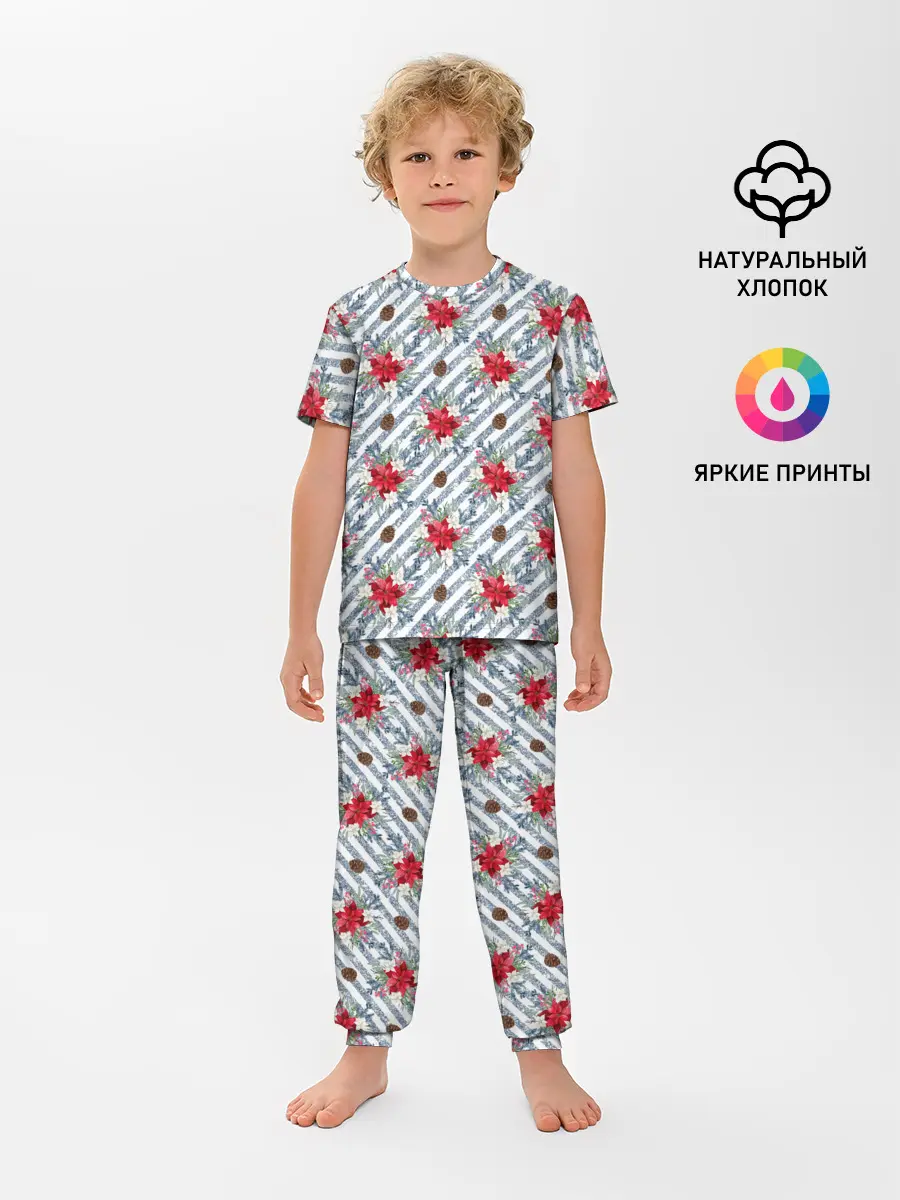Детская пижама с брюками / Новогодние украшения и блестки