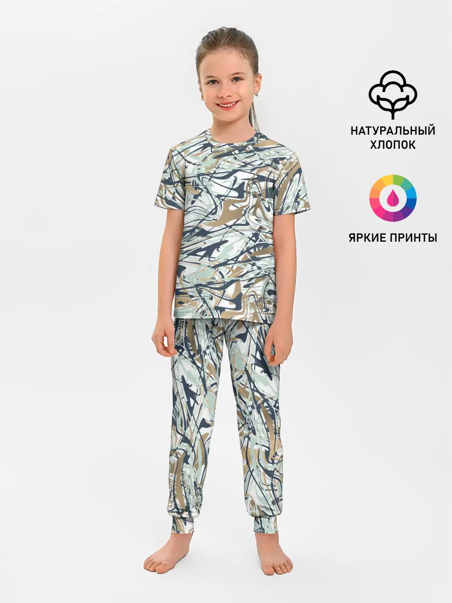 Детская пижама с брюками / Узор красками