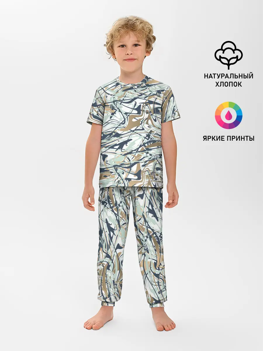 Детская пижама с брюками / Узор красками