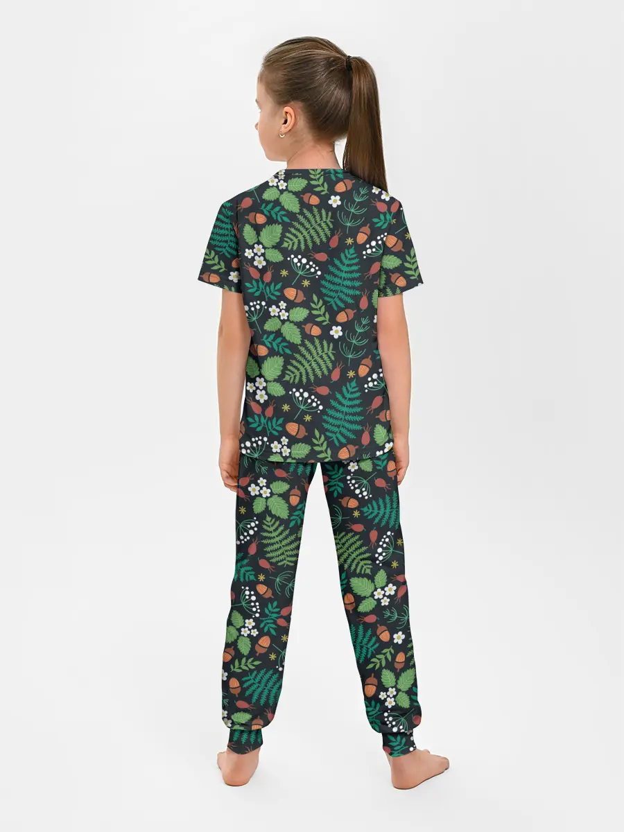 Детская пижама с брюками / Forest leaves