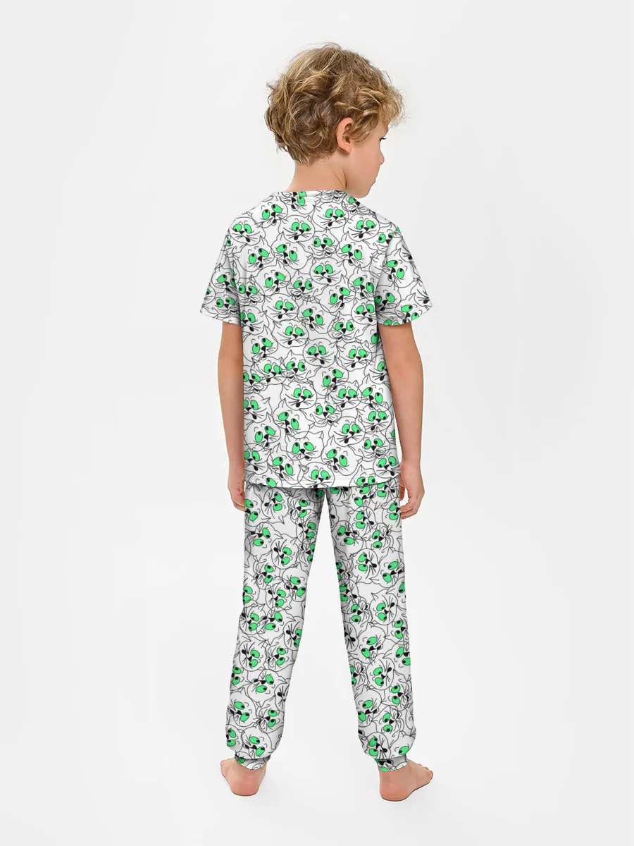 Детская пижама с брюками / Веселые кошачьи глазки