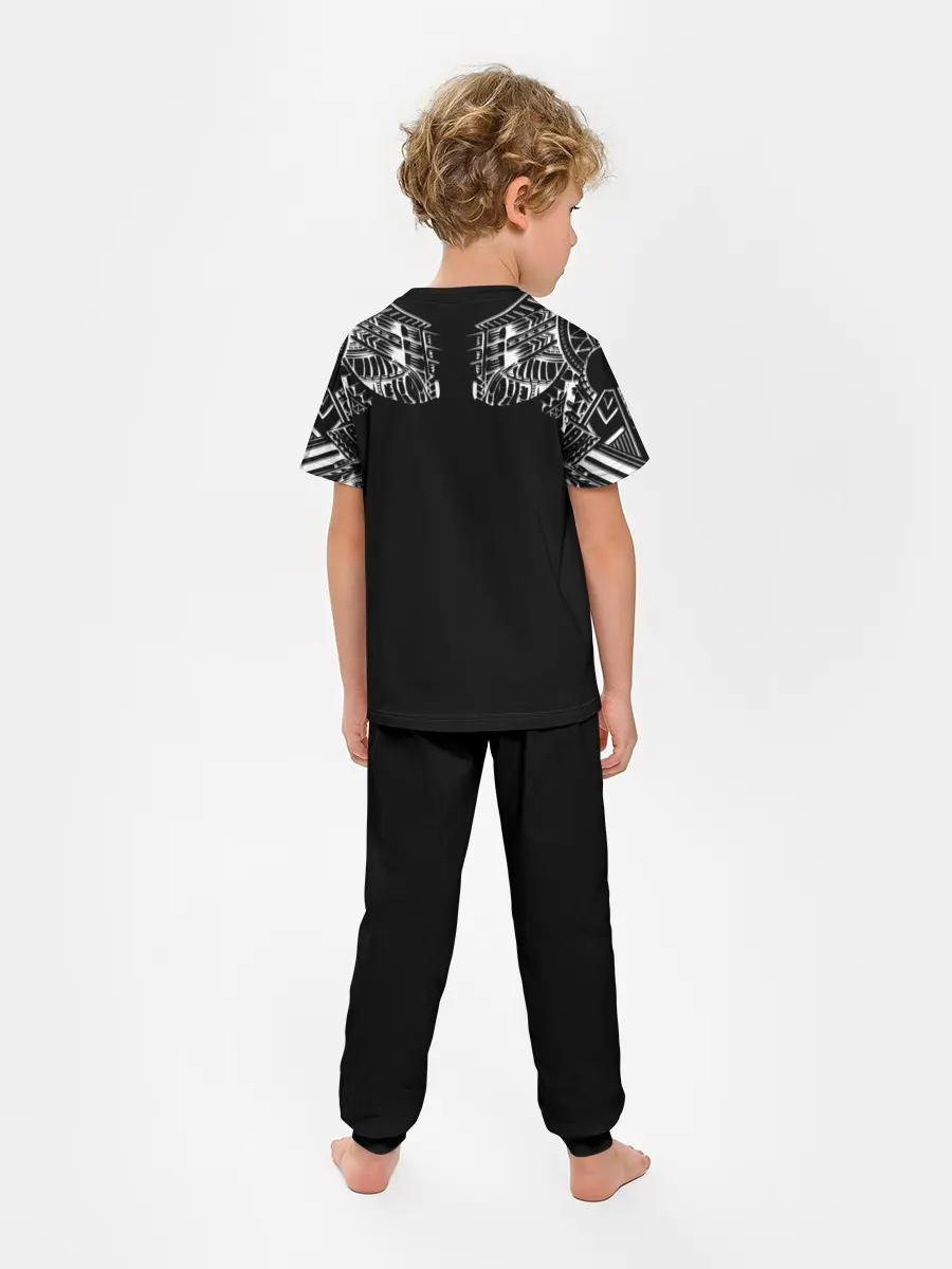 Детская пижама с брюками / Узор в стиле маори / полинезия