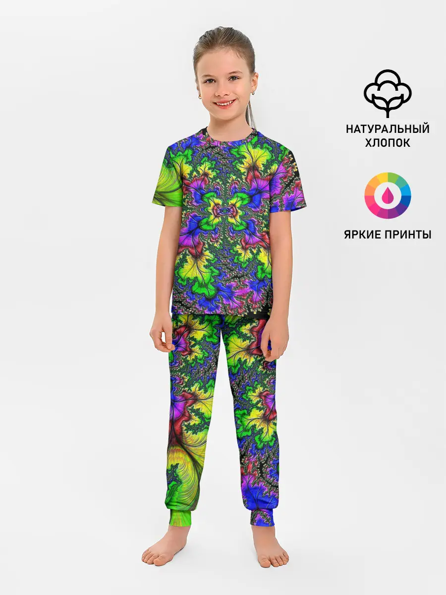 Детская пижама с брюками / НЕОНОВЫЙ ЦВЕТОК
