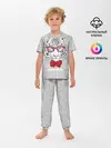 Детская пижама с брюками / Белый тигр с красным бантом