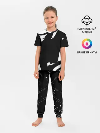 Детская пижама с брюками / Надпись на спине, каллиграфия