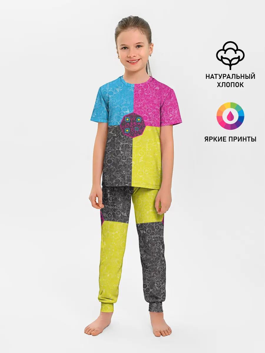 Детская пижама с брюками / Октагон на фоне АПВ 4.1.14