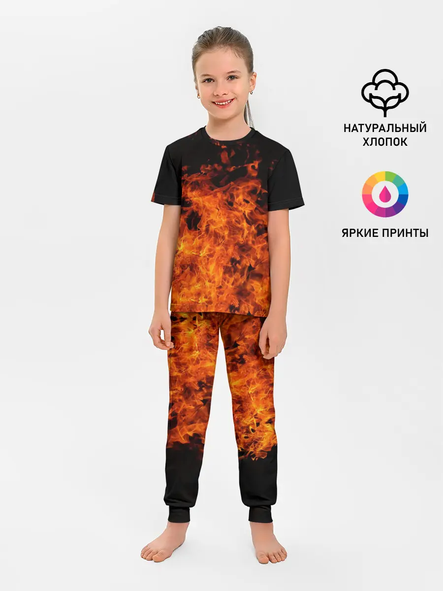 Детская пижама с брюками / Огонь