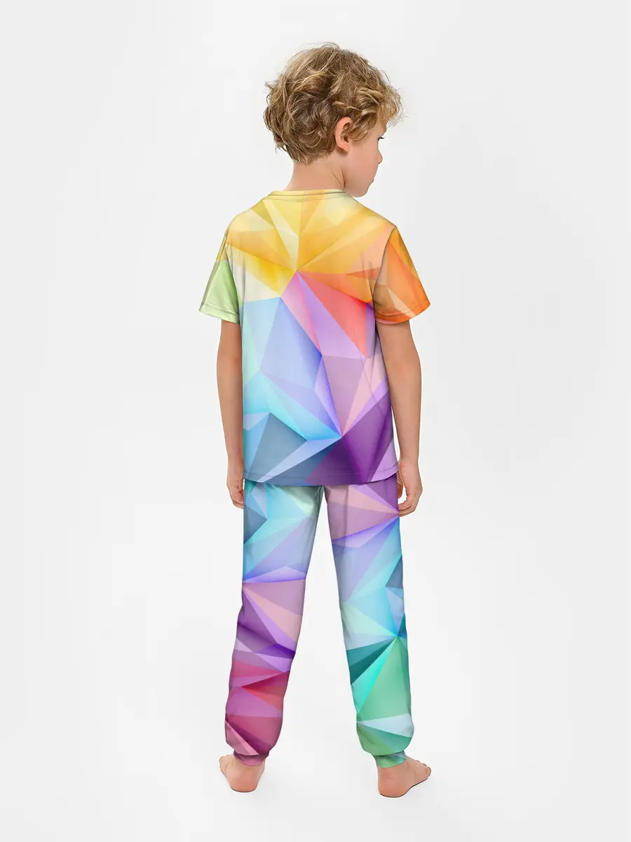 Детская пижама с брюками / Радужная геометрия