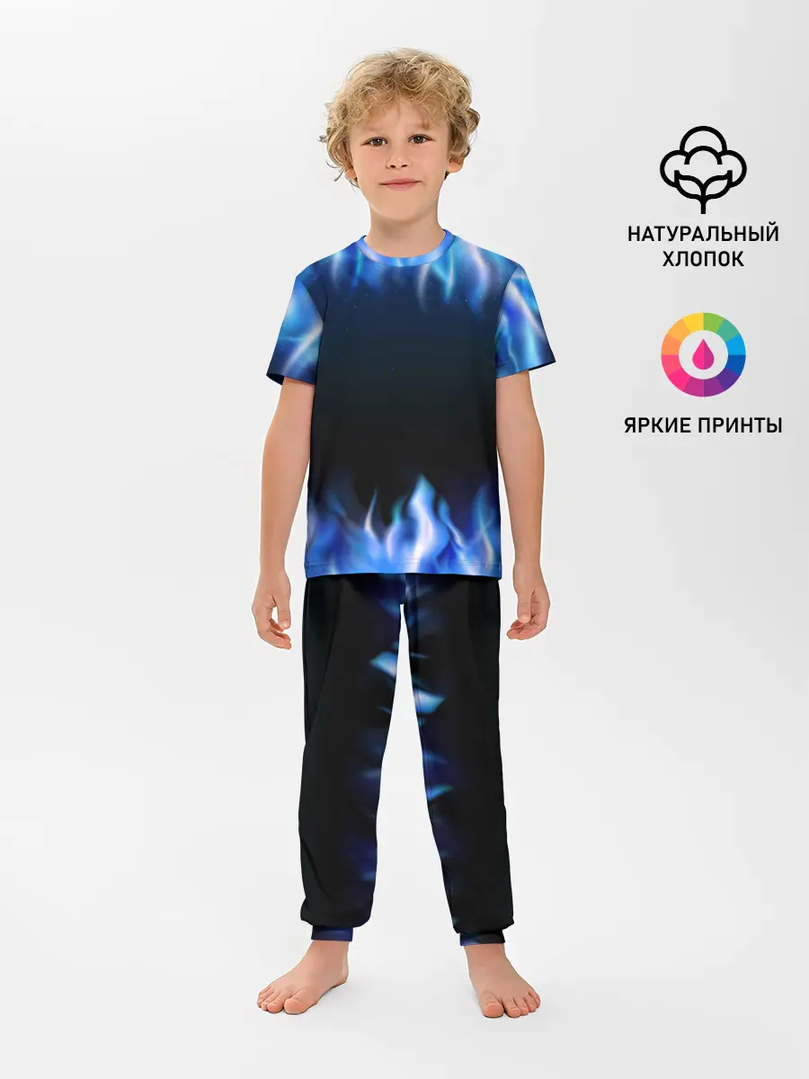 Детская пижама с брюками / Синий Огонь