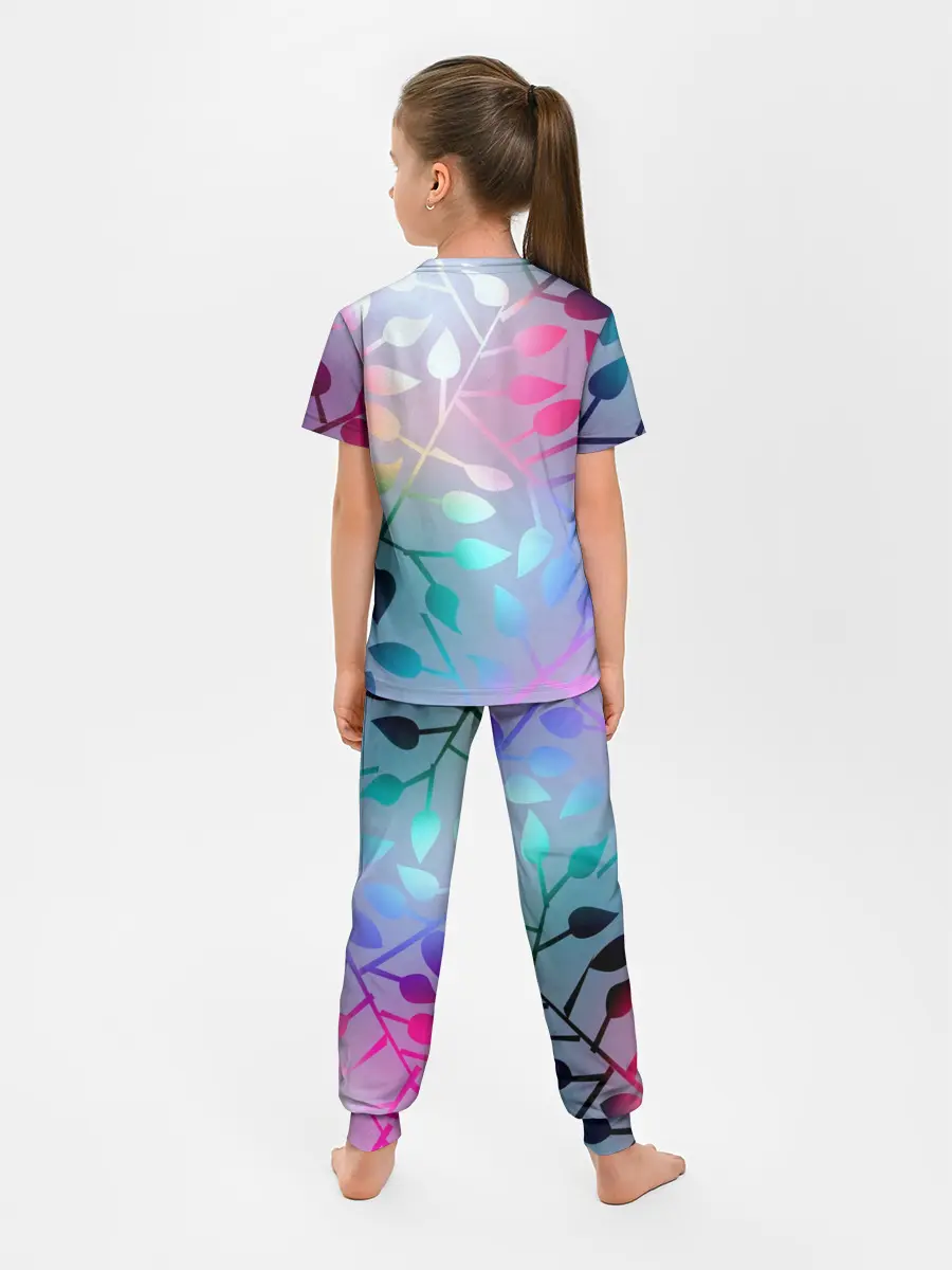 Детская пижама с брюками / Листья.