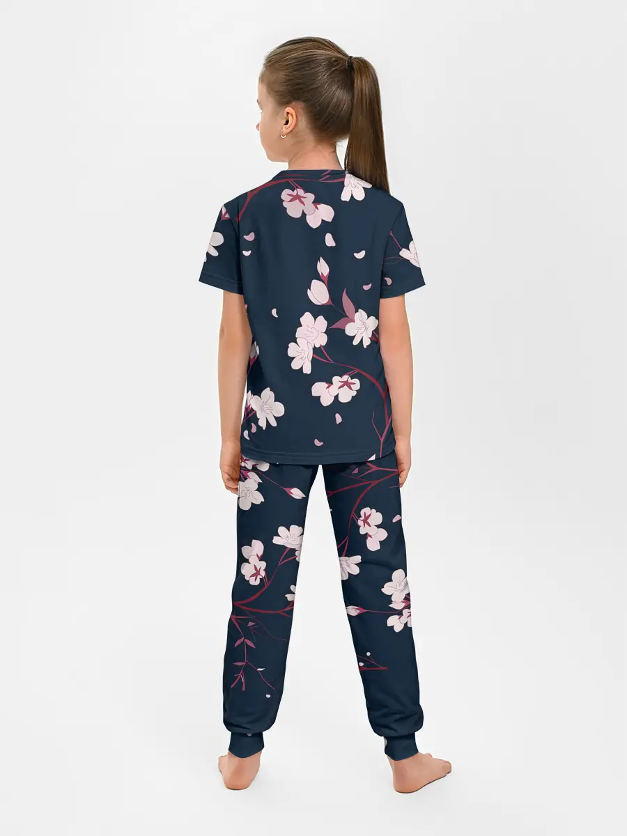Детская пижама с брюками / Веточки сакуры