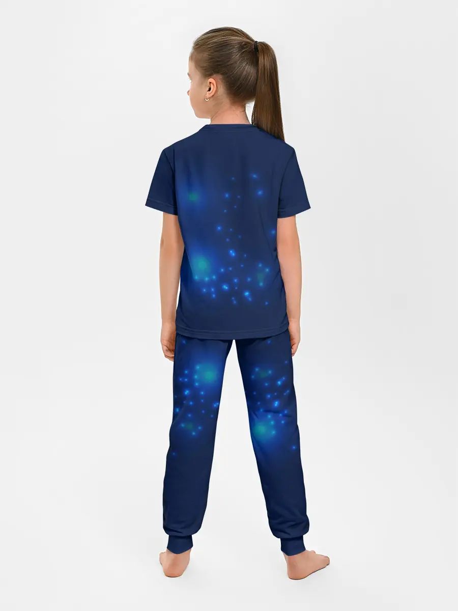 Детская пижама с брюками / Медуза на синем