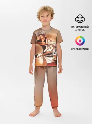 Детская пижама с брюками / гинтоки саката самурай