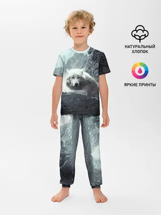 Детская пижама с брюками / Волк в горах