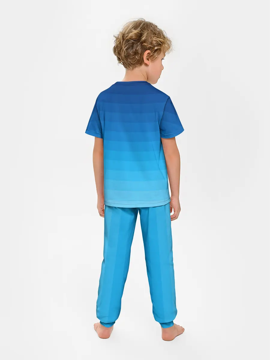 Детская пижама с брюками / Синие полосы