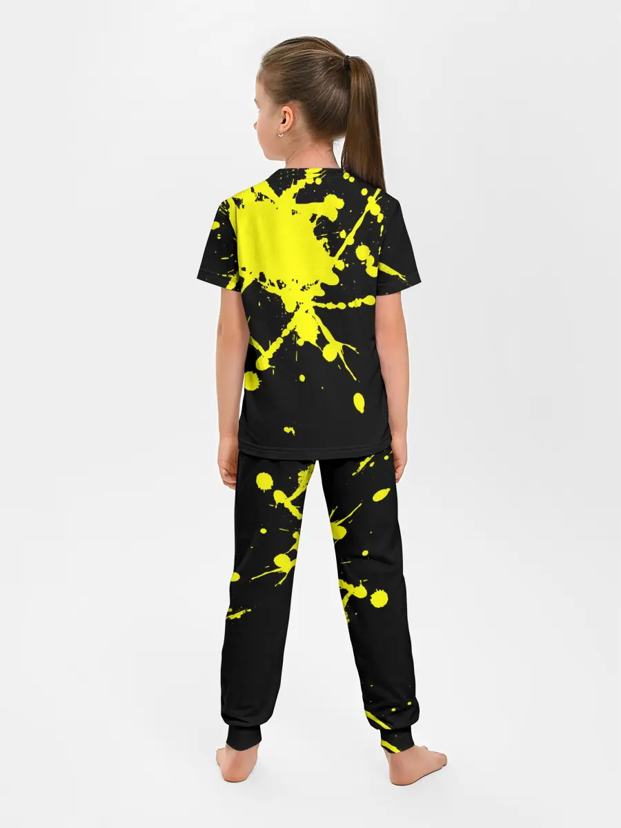 Детская пижама с брюками / Хвост Феи желтые брызги
