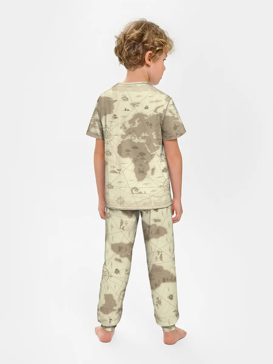 Детская пижама с брюками / Карта мира