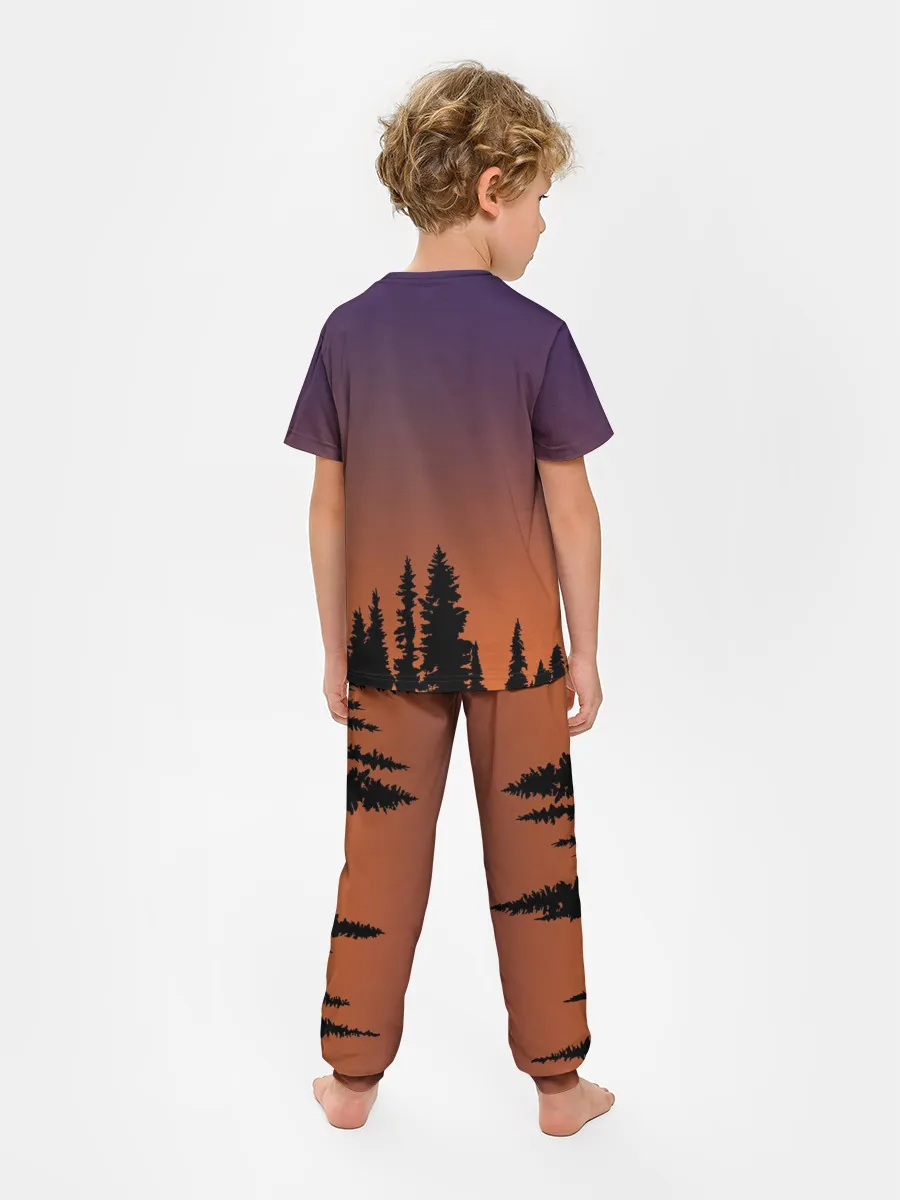 Детская пижама с брюками / Gradient Forest Siren Head
