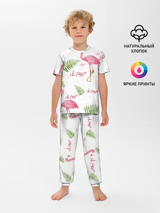 Детская пижама с брюками / Lil Peep pink flamingo