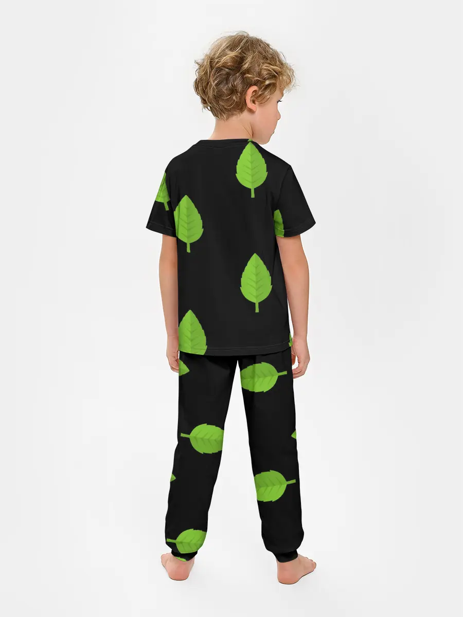 Детская пижама с брюками / Птица и листочек