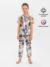 Детская пижама с брюками / цветные лошади