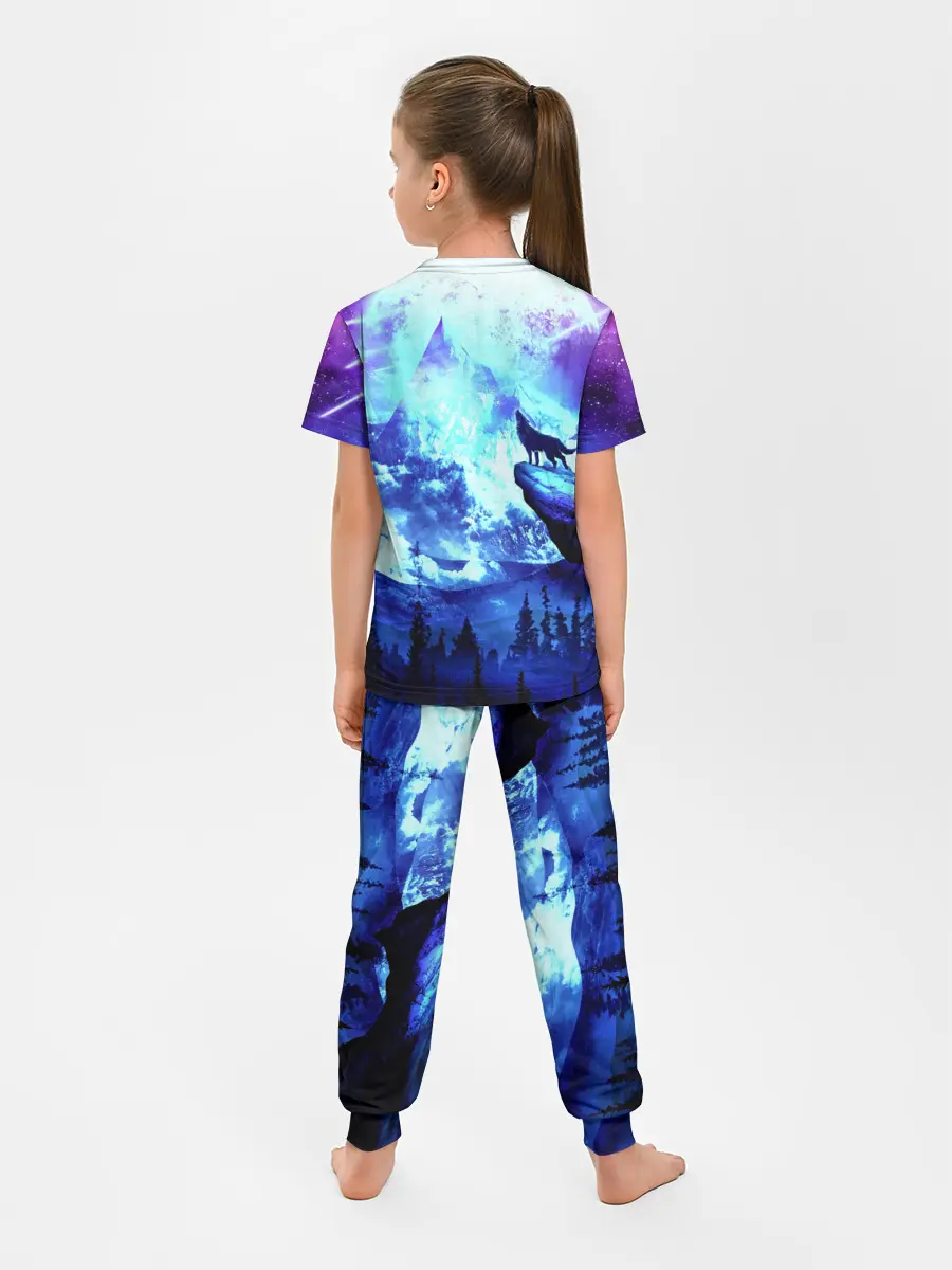 Детская пижама с брюками / Ночь Волк Луна