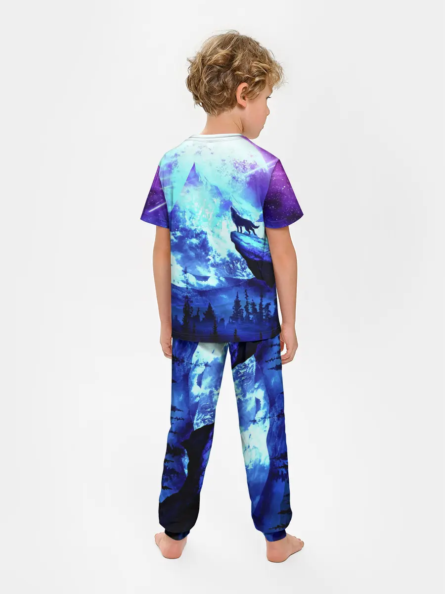 Детская пижама с брюками / Ночь Волк Луна