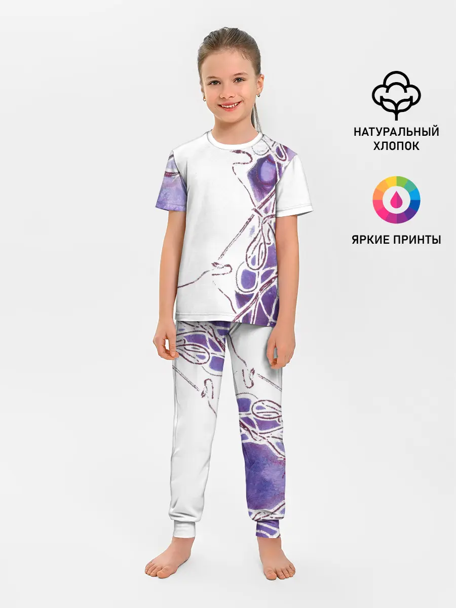 Детская пижама с брюками / Фиолетовые нити