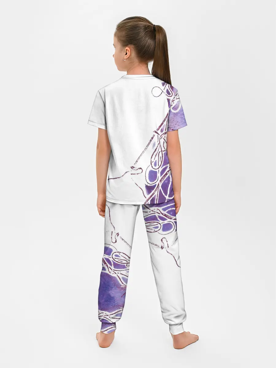 Детская пижама с брюками / Фиолетовые нити
