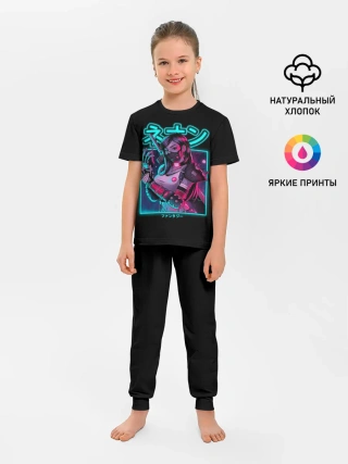 Детская пижама с брюками / Neon girl