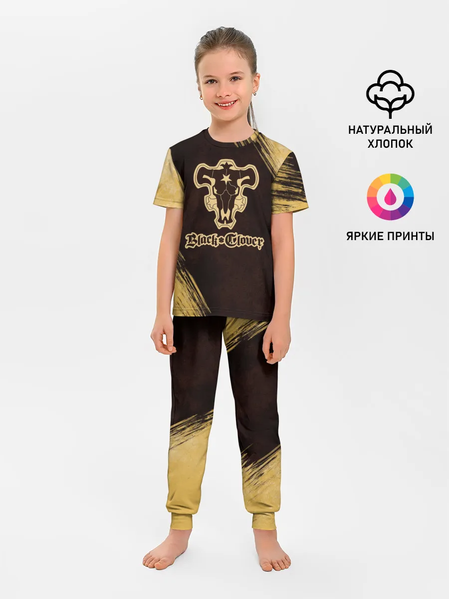 Детская пижама с брюками / Черный Клевер